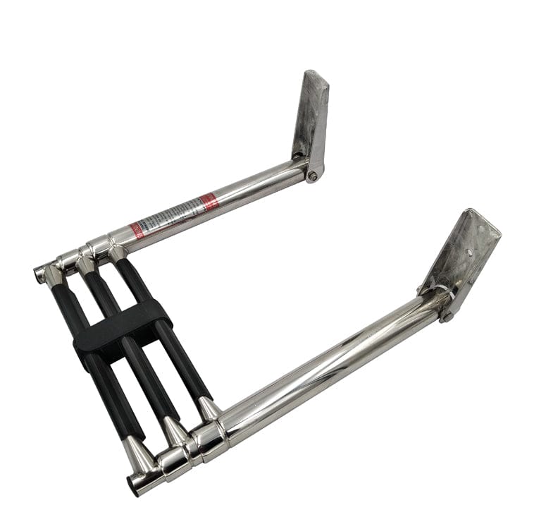 Marine Stainless Steel Telescoping Ladder with Folding Support 3-Step Boat Ladder