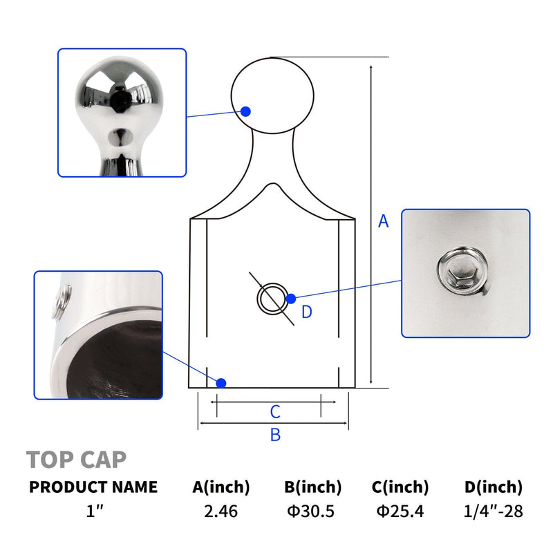 1 inch Top Cap