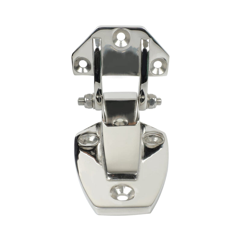 Cold storage door hinge with adjustable latch