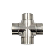 Stainless steel 4-way pipe connector