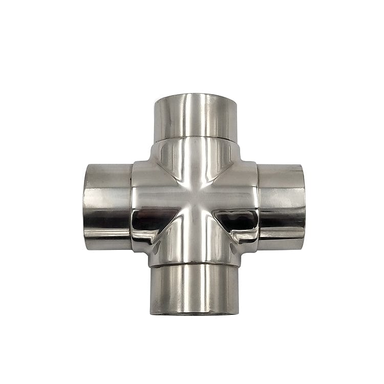 Stainless steel 4-way pipe connector