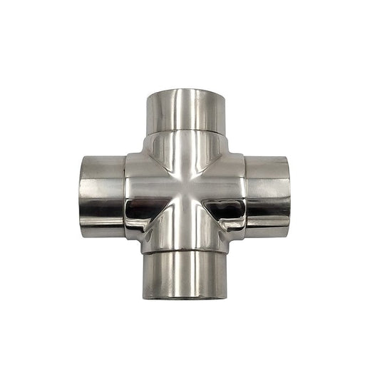Stainless steel 4-way pipe connector