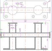 Technical drawing of a boat bollard