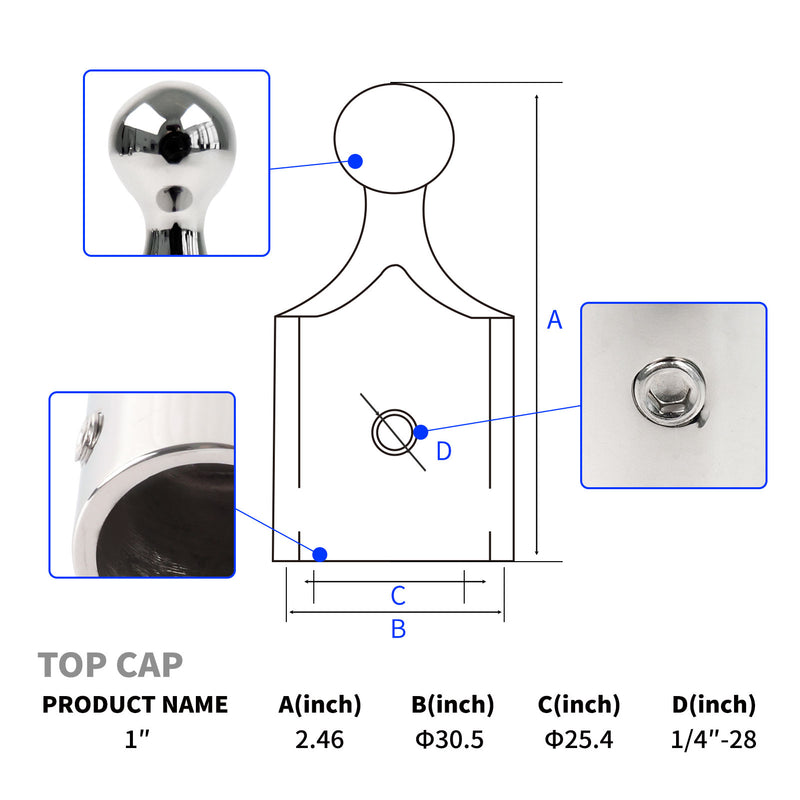 1 inch Top Cap