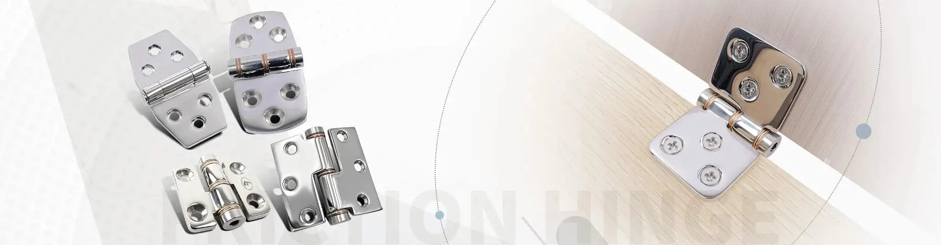 Metal hinges on a white background