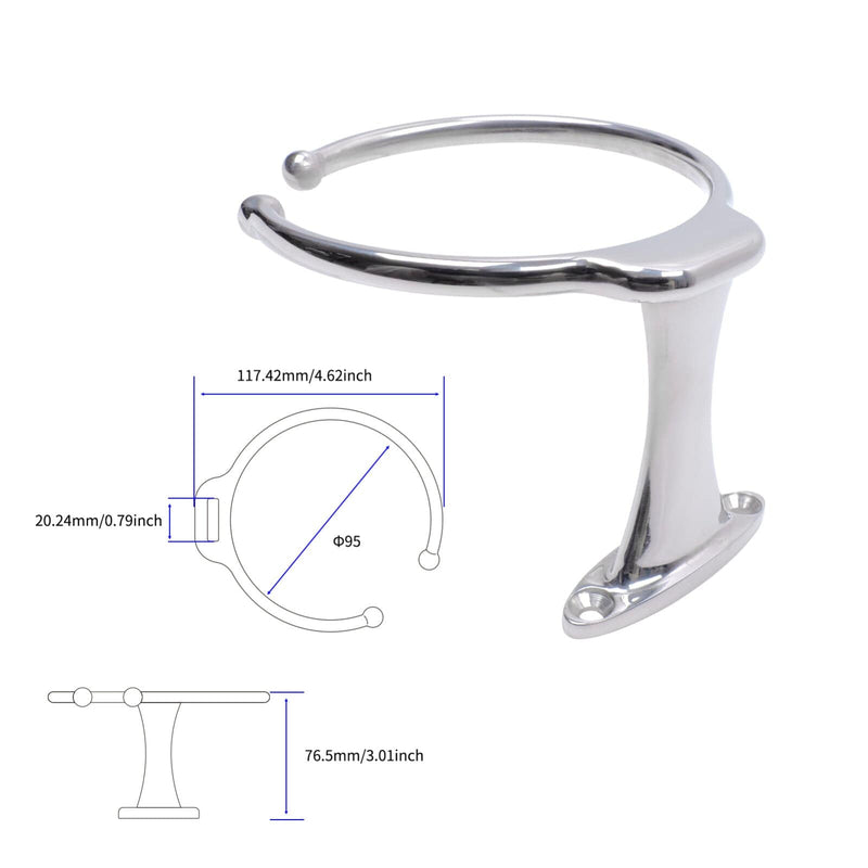 Wall Mounted Metal Cup Holder for Marine Use