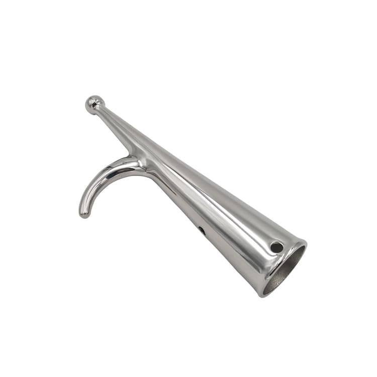 Polished stainless steel boat hook