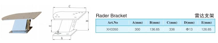 Support double pour radar marin en acier inoxydable 316 pour équipement électronique