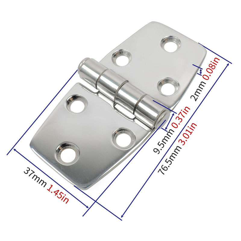 polished stainless hinge