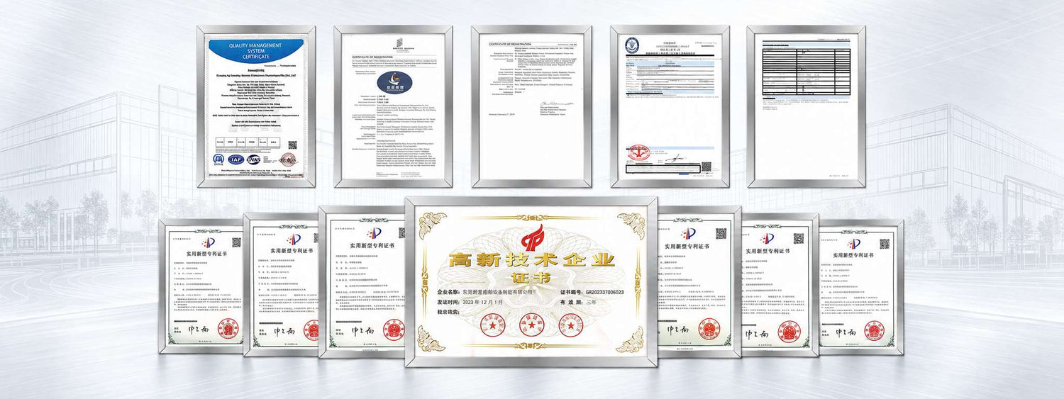 XINXING MARINE patents, ISO 9001 certification and company qualifications